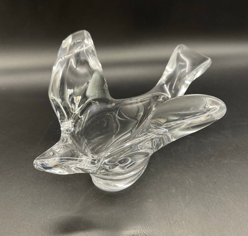 Princess House Lead Crystal Clear Flying Bird Dove Dish